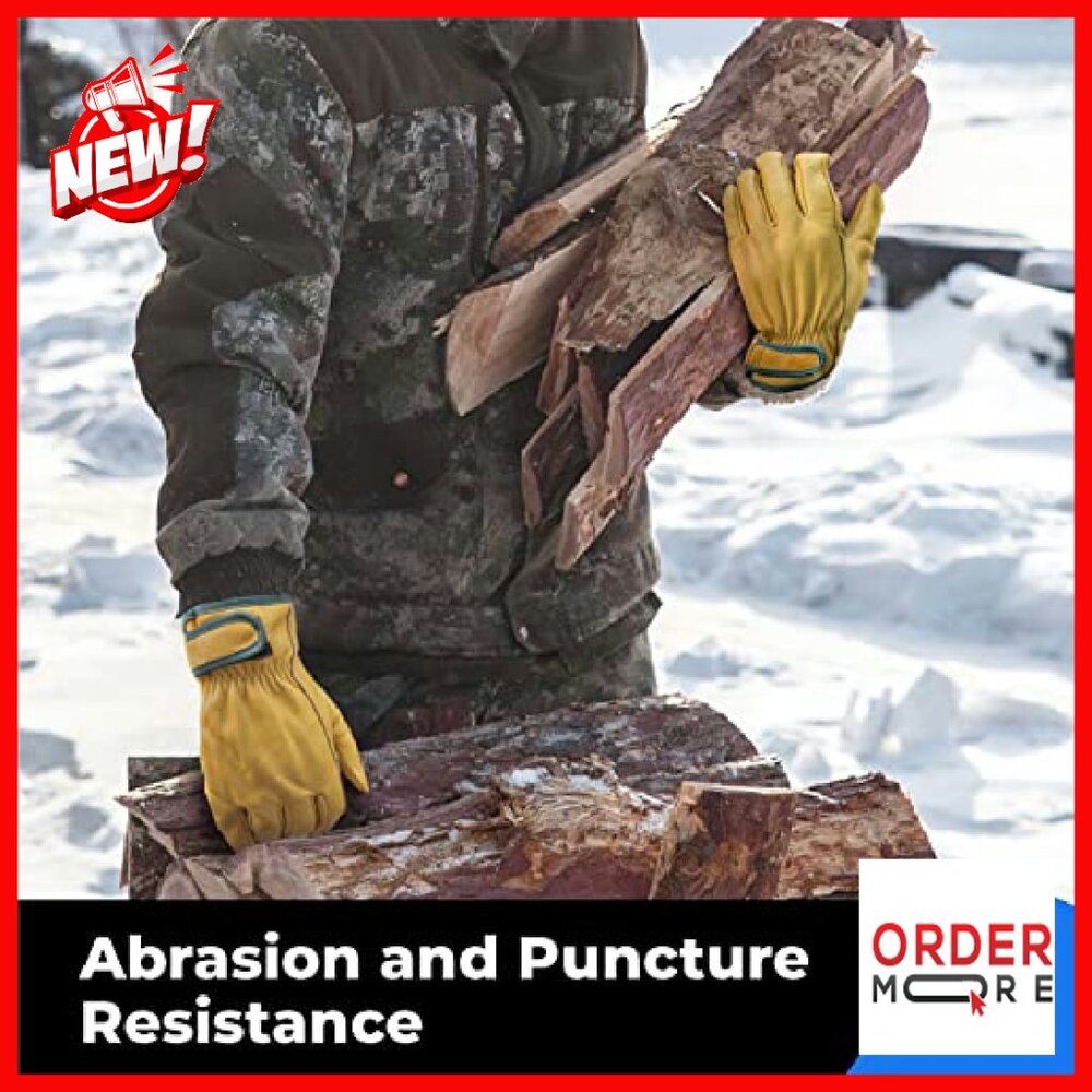 Winter Work Gloves with 3M Thinsulate Lining, Lea… - image 5